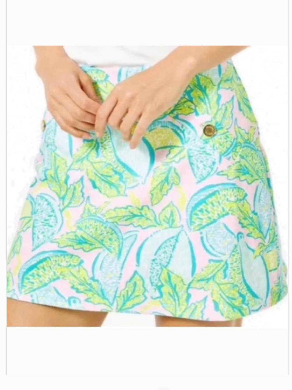 Lilly Pulitzer Pink Mini with Green Print Madison Skort Medium